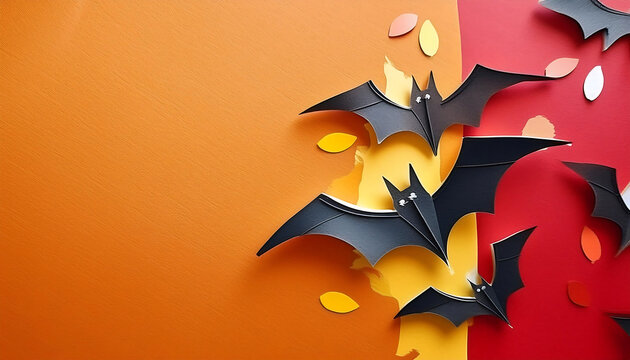  Silhouettes of bats, adding a spooky element for Halloween._1(943)
