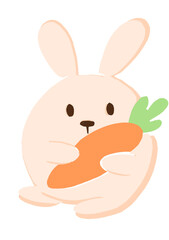 bunny with carrots. color illustration