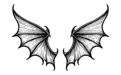 bat wings Halloween sketch