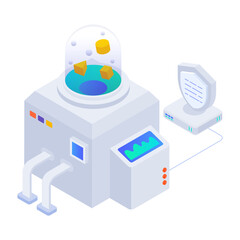 Security software icon in isometric style

