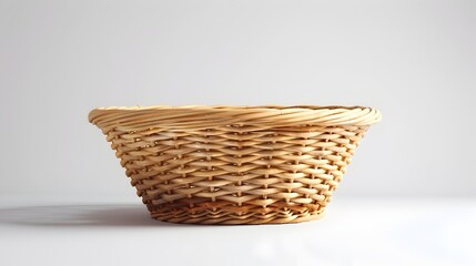 A basket is sitting on a white background