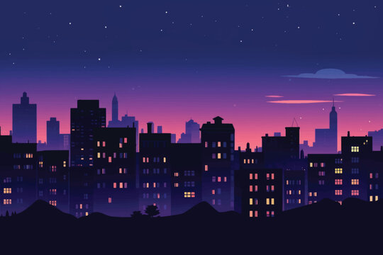 City night architecture silhouette metropolis