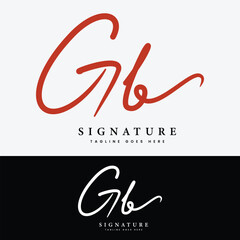 G, B, GB Initial letter logo. Alphabet GB Handwritten Signature logo