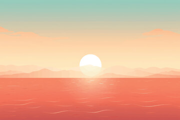 Serene sunset over calm sea