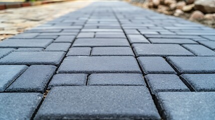 A Perspective of a Newly Laid Brick Path