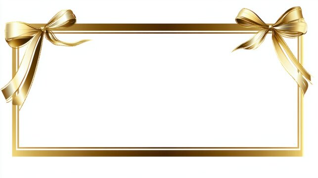 A blank gift voucher template with elegant golden borders and space for custom text, isolated on a white background