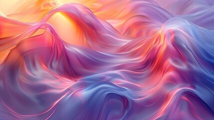 Obraz premium Colorful 3d fluid shape holographic gradient, geometric art poster template, dispersion effect glass 3d rendering