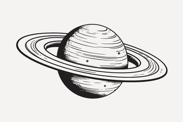 Saturn planet sketch illustration © Rawpixel.com