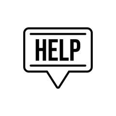 help message icon, customer support symbol. line vector isolated on white background. trendy and modern design