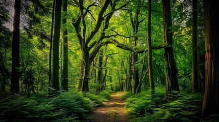 Obraz premium Sunlight Dappling Through a Lush Forest