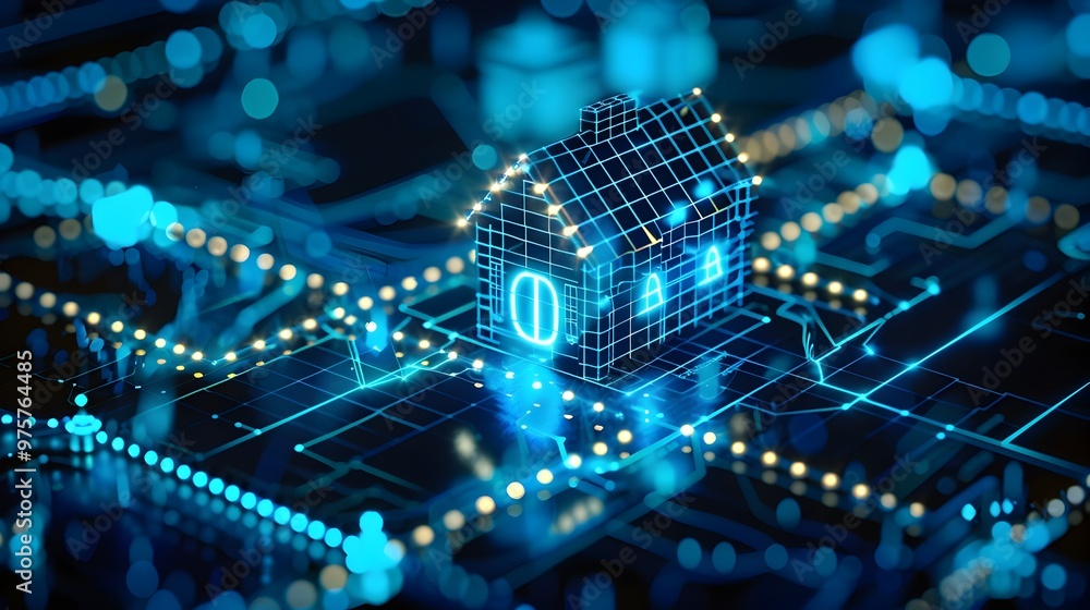 Poster blockchain technology revolutionizing real estate transactions secure ownership records and automate