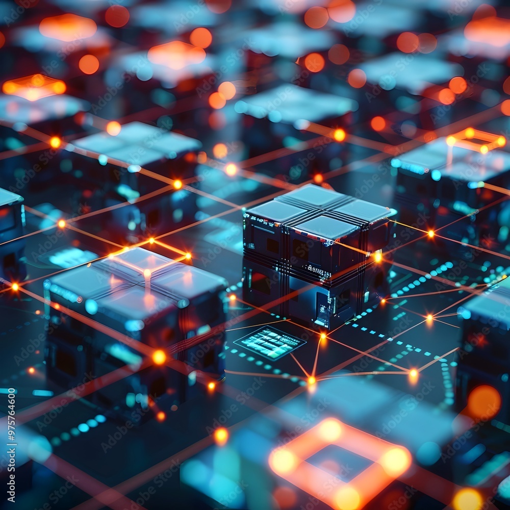 Poster blockchain technology powering secure and efficient logistics tracking and delivery verification