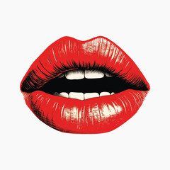 Fototapeta premium Bold red lips illustration