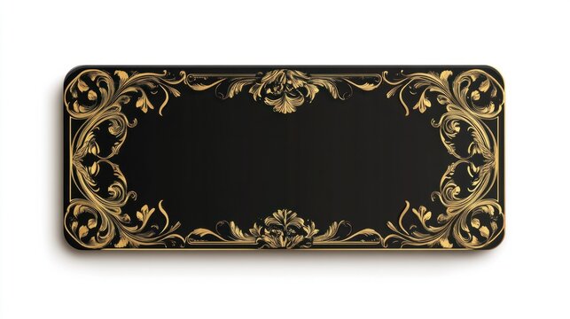 A luxury dining voucher with a gold and black design, perfect for exclusive restaurant promotions, isolated on white