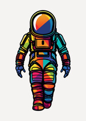 Colorful astronaut suit illustration