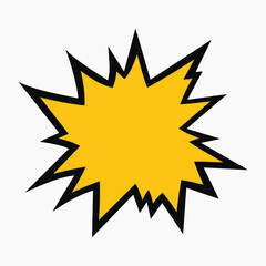 Bright comic-style explosion graphic