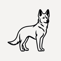 Minimalist dog outline illustration