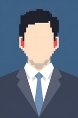Pixel businessman
