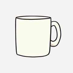 Simple white coffee mug illustration