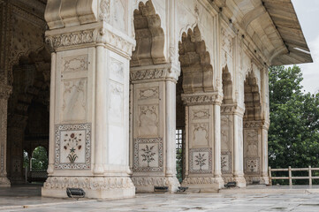 The Red Fort, also known as Lal Qila is a historic fort in Delhi, India. The view from the inside