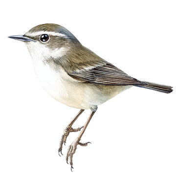 recommend clip art: cute Dusky Warbler watercolor clipart illustration isolated