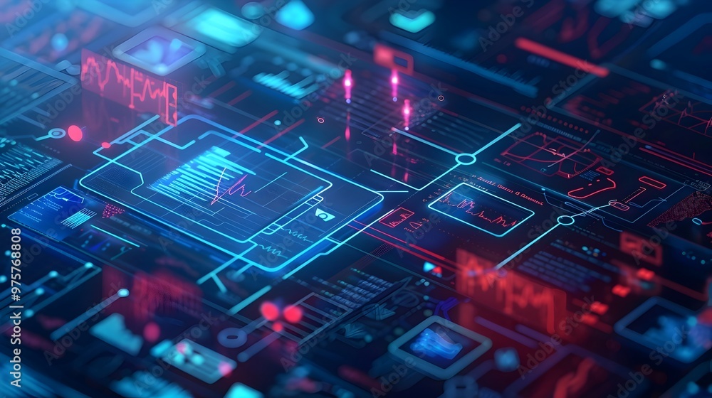 Poster futuristic ai powered smart health hub integrating connected devices for holistic healthcare managem