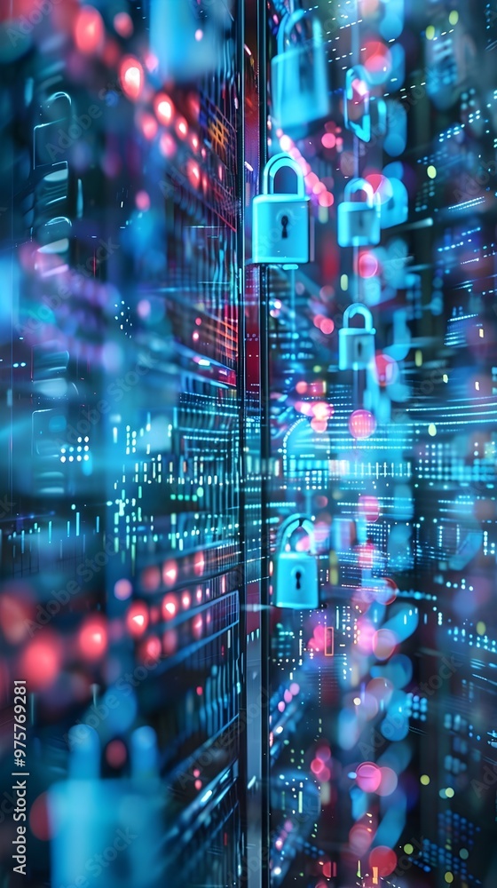 Aufkleber encrypted communication channels with secure messaging and data transmission visuals for cybersecuri