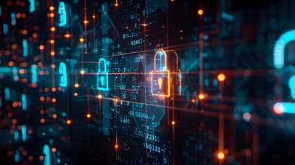 Digital Fortress Protecting Organization s Network from Cyber Intrusions with Visible Security Layers Cybersecurity Concept