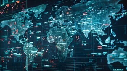 Global Cybersecurity Center Dashboard Visualizing Network Attacks and Defenses