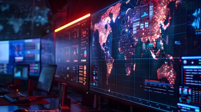 Global Cyberattack and Defense Visualization in Network Center - Powered by Adobe