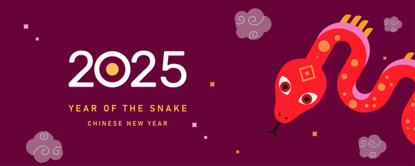 Happy Chinese new year 2025 simple greeting card
