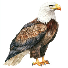 cute Eagle watercolor clipart illustration isolated