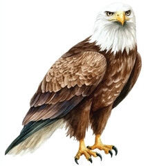 cute Eagle watercolor clipart illustration isolated