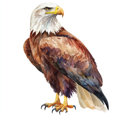cute Eagle watercolor clipart illustration isolated
