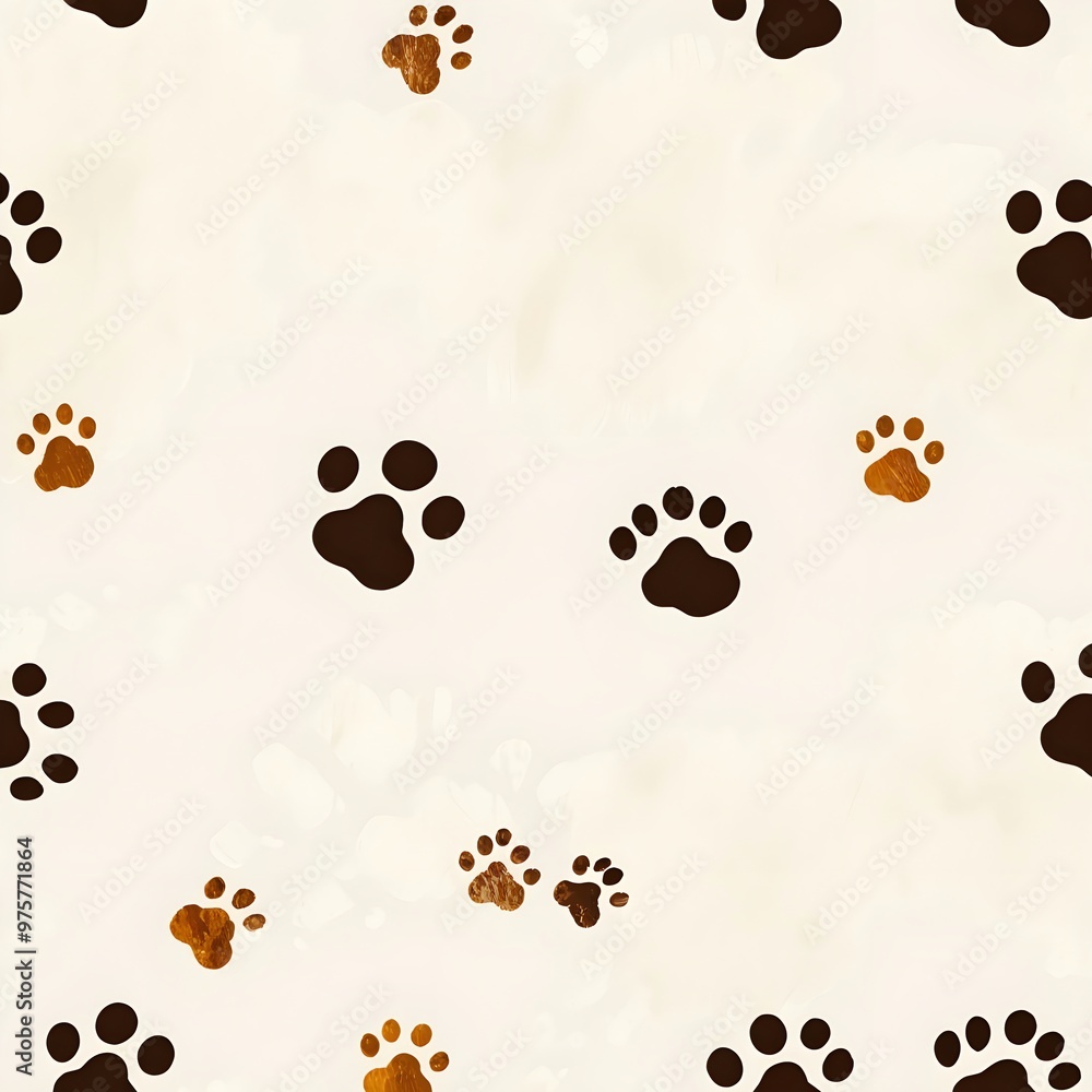 Canvas Prints paw print pattern