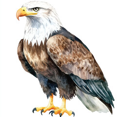 cute Eagle watercolor clipart illustration isolated