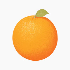 Fresh orange with green leaf