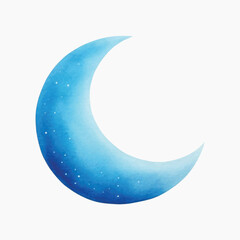 Blue crescent moon illustration