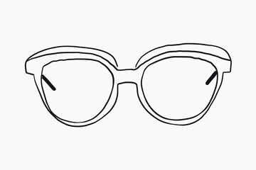 Minimalist black eyeglasses line drawing