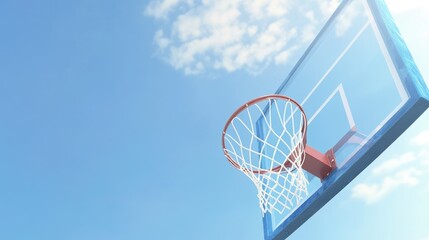 Basketball backboard concept with clear blue sky background