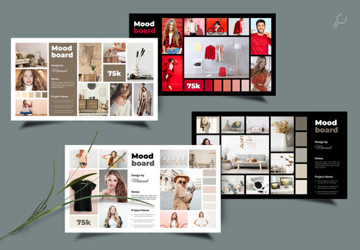 Creative Moodboard Template With Dark & Light Accents