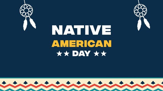 4K Animation  Native American Day Background.Native American Day Event on United States of America HD Footage