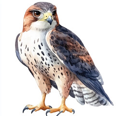 cute Falcon watercolor clipart illustration isolated