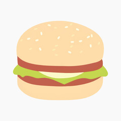 Delicious cartoon hamburger illustration