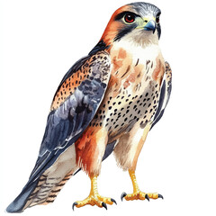 cute Falcon watercolor clipart illustration isolated