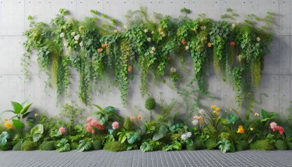 Lush Greenery Wall with Flowers