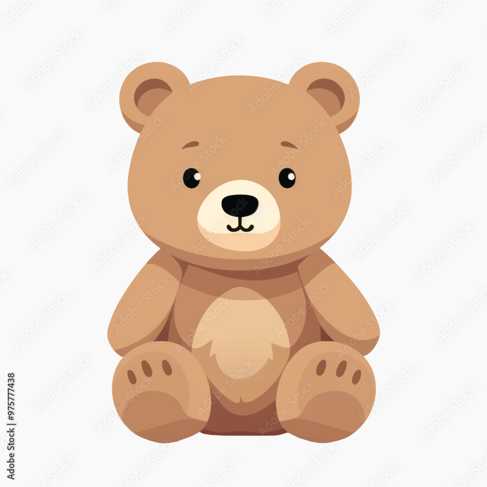 Poster cute brown teddy bear illustration