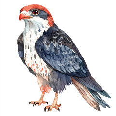 cute Falcon watercolor clipart illustration isolated