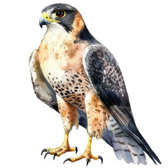 cute Falcon watercolor clipart illustration isolated