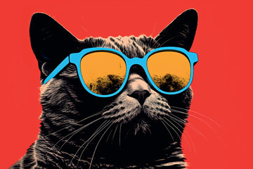 Cool cat wearing sunglasses © Rawpixel.com